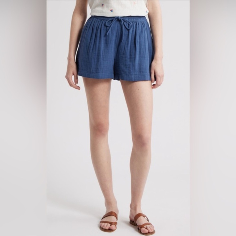 Caslon Navy Blue High-Waist Drawstring Shorts
